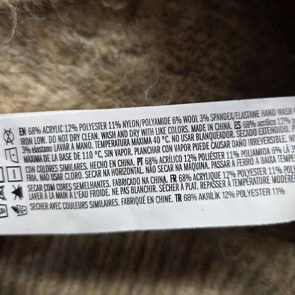 Forever 21 Sweater Womens Medium Tan Textured Knit Pullover Crewneck Cozy Soft - Picture 9 of 9